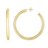 14k Gold 4mm Light Weight Hoop Earring With A Post