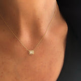 Diamond Baguette Rectangular Necklace