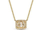 Diamond Baguette Rectangular Necklace