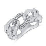 Gold And Diamond Chain Link Ring