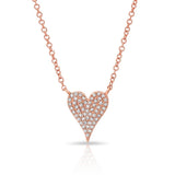 Pavé Diamond Elongated Heart Necklace