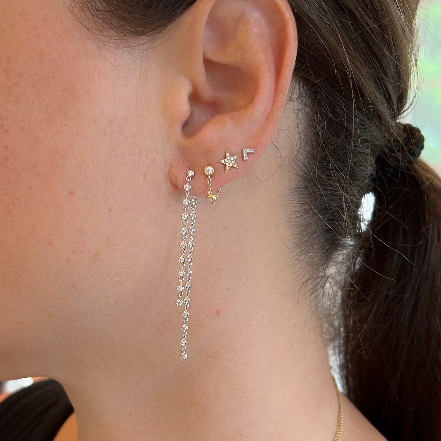 Mini Diamond Chevron Earrings