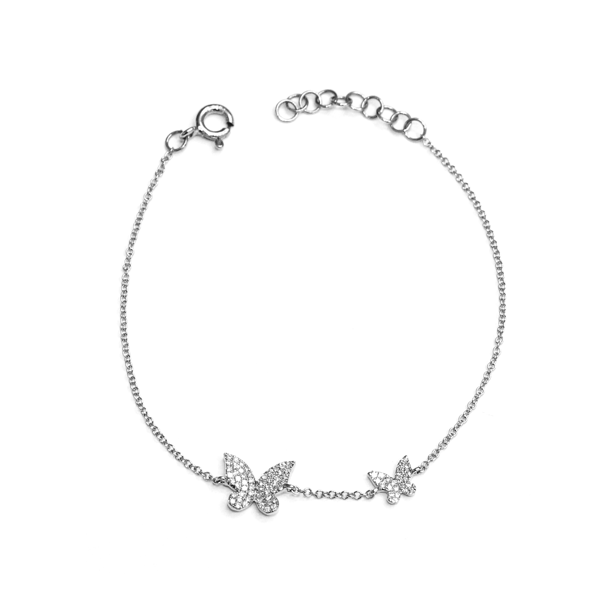 White Gold Multi Diamond Butterfly Flower Bracelet – Papas Jewelers