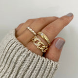 Gold And Diamond Chain Link Ring