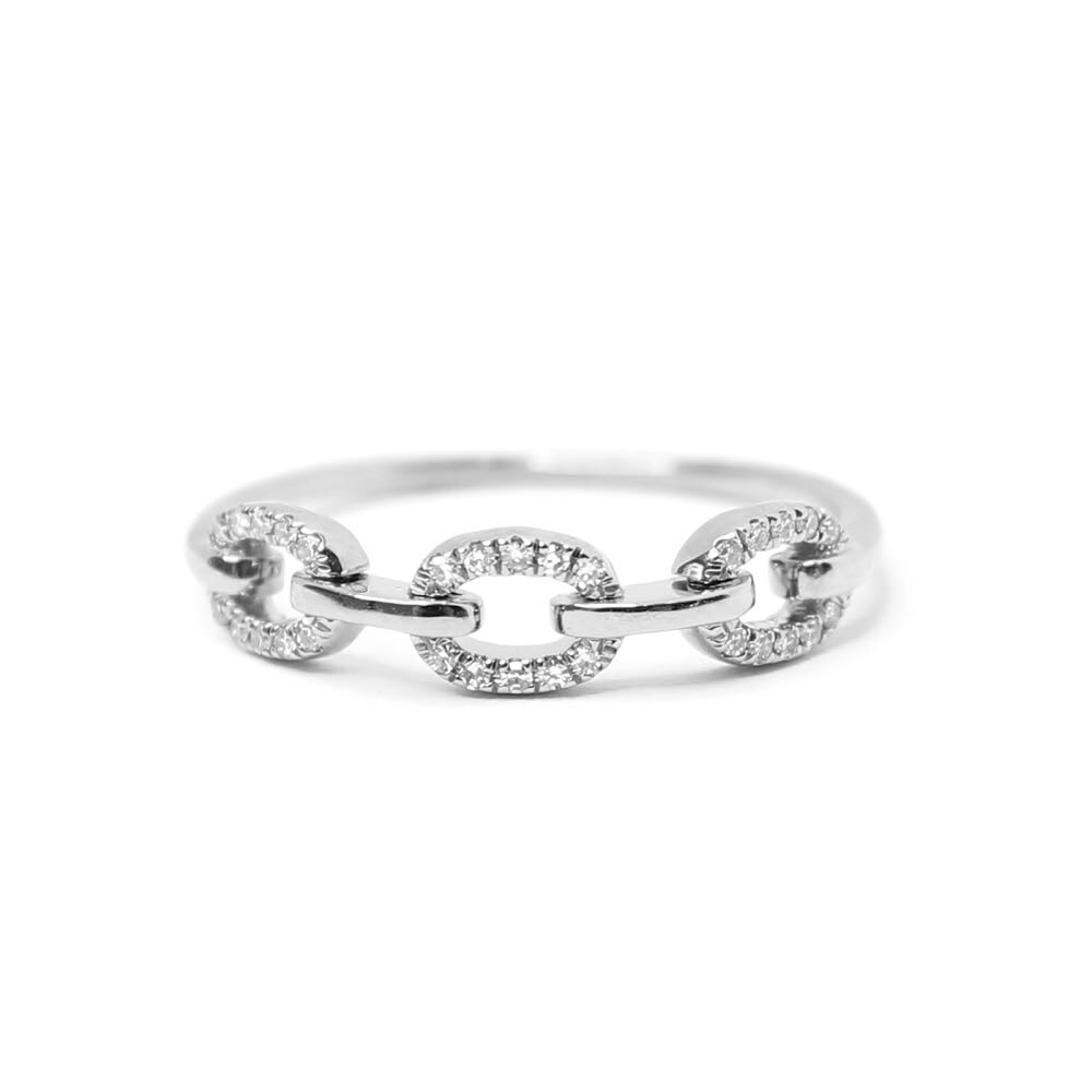Diamond Chain Link Ring