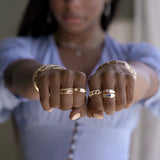 Three Baguette Gold Band Ring
