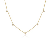 Diamond Five Heart Necklace
