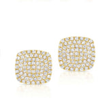 Rounded Square Diamond Stud Earring
