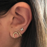 Mini Diamond Butterfly Stud Earring