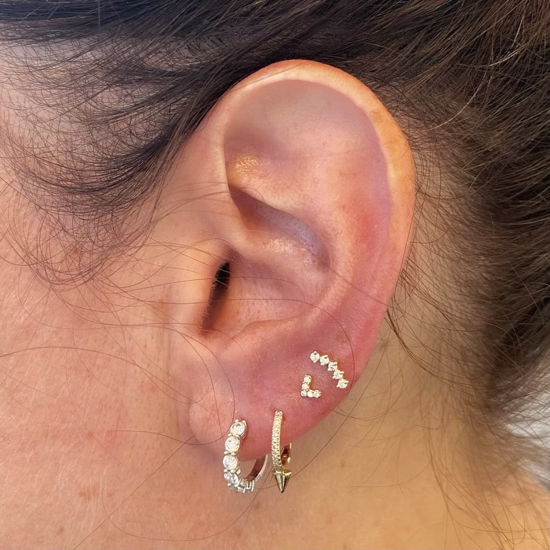 Mini Diamond Chevron Earrings