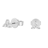 Three Diamond Triangle Prong Earring
