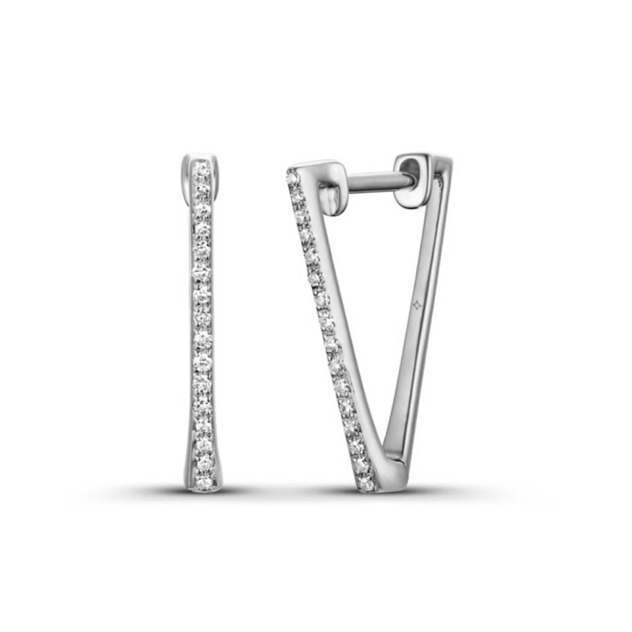 Triangle diamond hoop earrings Clearance