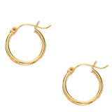 14k Gold Thin Rounded Huggie Hoop Earrings