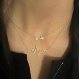 Diamond Double Star Necklace