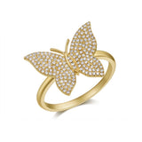Large Pavé Diamond Butterfly Ring