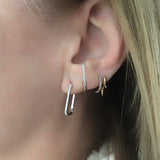 Diamond Rectangle Hoop Earring