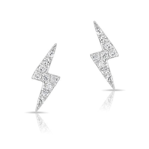 Buy Little Lightning Bolt Stud Earrings With White CZ in 14K Yellow Gold at  Amazonin