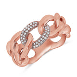 Gold And Diamond Chain Link Ring