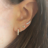 Five Diamond Bezel Huggie Earrings