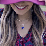 Nine Diamond Bezel Drop Choker Necklace