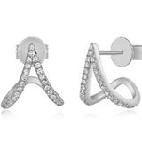 Diamond Wishbone Huggie Earring