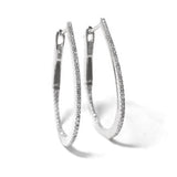 Small Diamond Tear Drop Hoop Earring