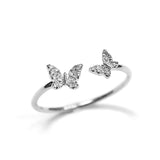Diamond Butterfly Open Ring