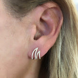 Split Diamond Huggie Earring