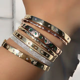 Scattered Diamond Partial Bangle Bracelet