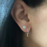 Diamond Spike J Huggie Earring