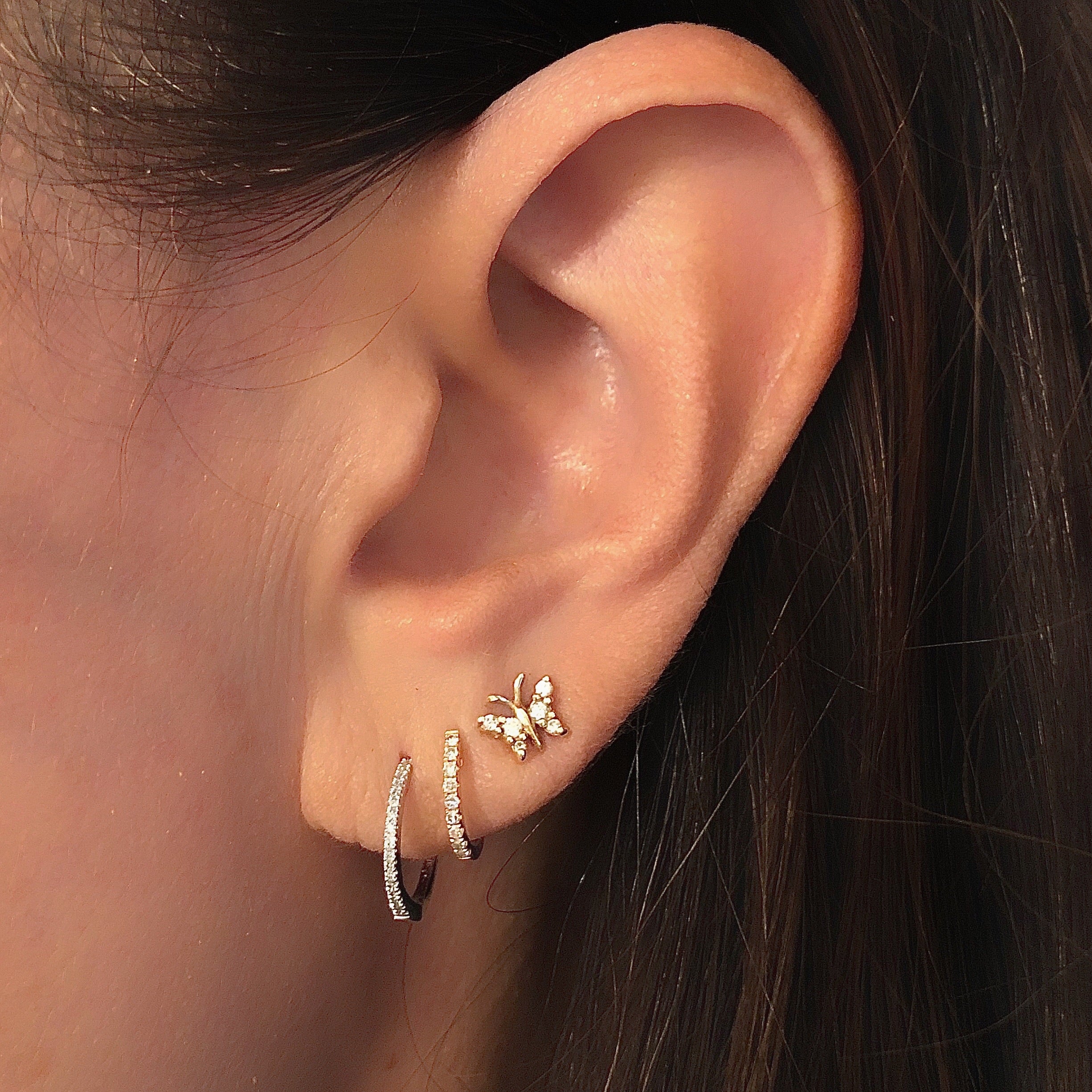 12mm Diamond Huggie Earring