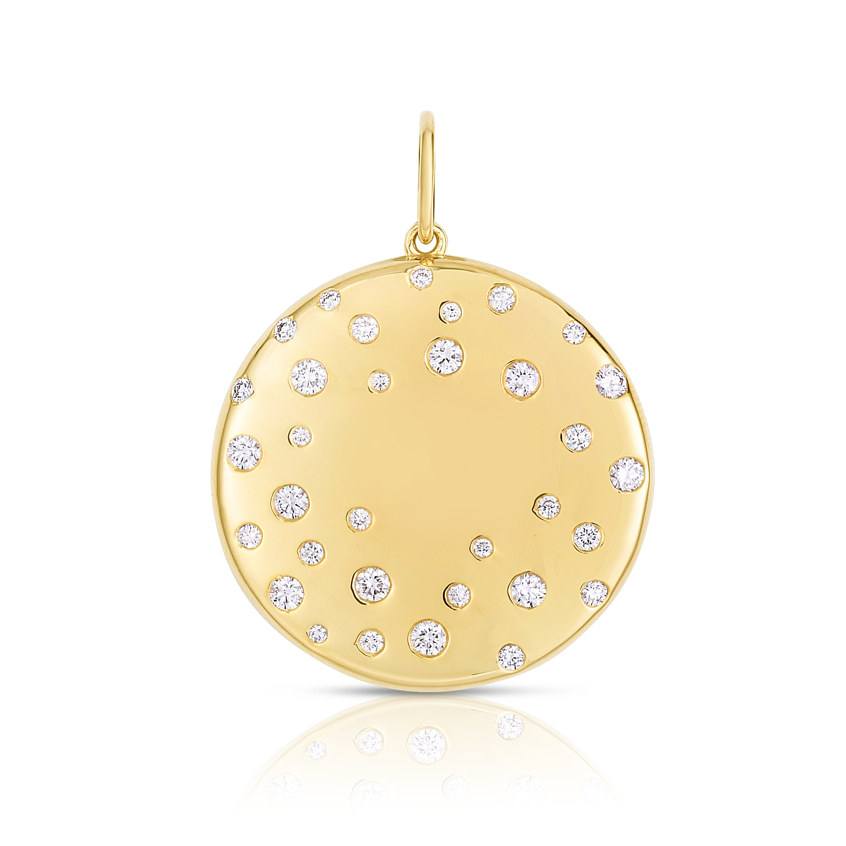 Scattered Diamond And Gold Disc Charm