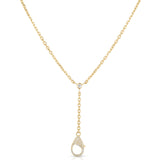 Solid Gold Lariat Necklace With Diamond Lobster Clasp